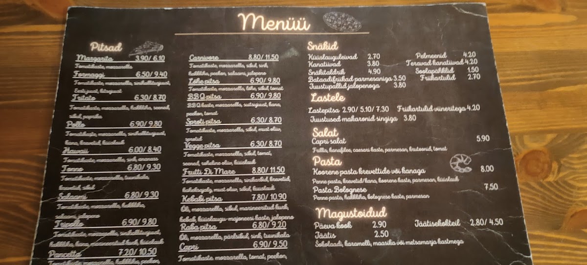 Menu Capri Pitsakohvik-5