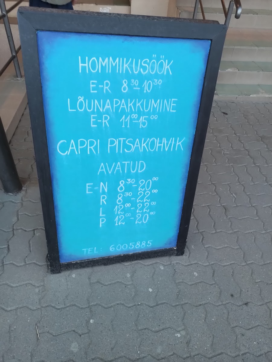 Menu Capri Pitsakohvik-8